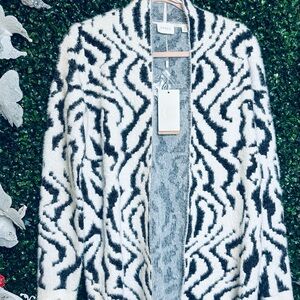 Cyrus Black and White Cardigan size small NWT